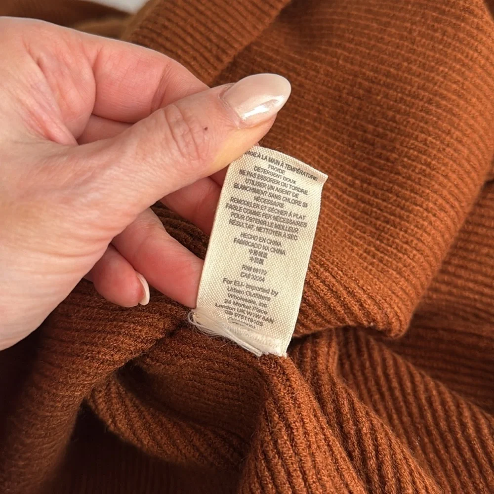 Free People Softly Structured Knit Tunic Turtleneck Sweater in Tobacco Size S